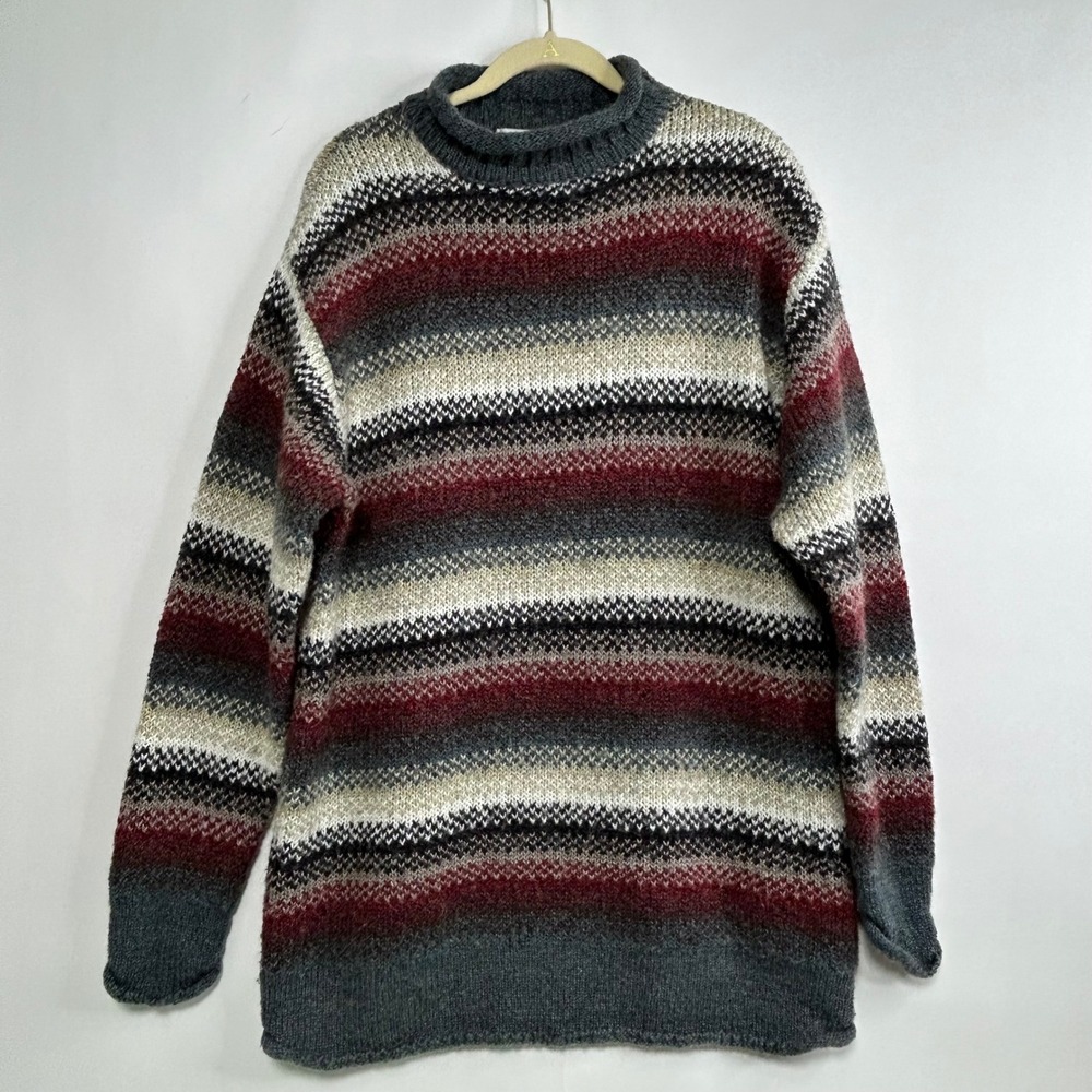 VTG By Design Woman 3X Striped Roll Neck Sweater striped Pullover Oversized 90s